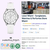 Discover the Hamilton Khaki Navy Scuba Quartz Watch H82221310 by Hamilton Watches—a white, dive-inspired Swiss quartz timepiece that embodies timeless style by the sea. Find it at the Lexor Miami store, where you’ll also find sunglasses and perfumes. Explore authentic products with our authenticity badge, browse Google reviews, and check our contact information for store details in Miami, FL.