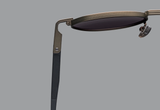 Side view of Dita Sunglasses DLS424-A-03 LSA-424 featuring high contrast polarized lenses, textured metal arms, and adjustable nose pads against a plain gray background.