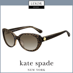 Kate Spade Sunglasses EVERETT/F/S (UPC: 716736207711) feature a black and gold leopard-print frame with gradient lenses. The Lexor Miami logo shows this is a Miami Authorized Dealer exclusive.