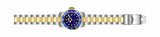The Invicta Men's 26972 Pro Diver Quartz 3 H by Invicta Watches features a two-tone silver and gold band, blue bezel, and blue dial with white hour markers and hands. 100% authentic.