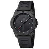 Featuring a striking black aesthetic, the Luminox Watches Pacific Diver XS.3121.BO.1 (UPC: 7611382668004) boasts a black rubber strap, matching black bezel, and dial with clean white and red markers and a date display at 3 o’clock. This bold, sporty timepiece from Luminox Watches offers a tactical look ideal for adventurous individuals.