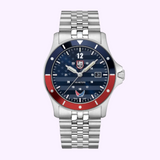 Front view of the Luminox Volition America Minuteman XS.0914.VOL 42mm Swiss Made men's watch with black dial.