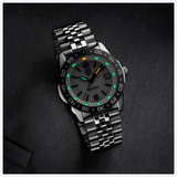 Luminox XS.3126M.1 mother-of-pearl dial close-up with tritium LLT gas tubes and Swiss quartz movement