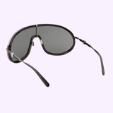 Front view of authentic Moncler ML0222 01A 00 unisex metal sunglasses with premium designer frame.