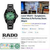 A black ceramic Rado Watches Captain Cook Discover R32279312 wristwatch with a green gradient dial and a date window at the six o’clock position.