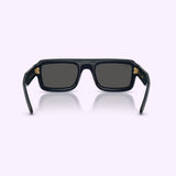 Ray-Ban RB4954 transparent dark blue sunglasses, top-down view