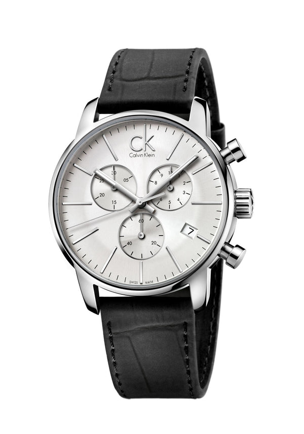 Calvin Klein K2G271C6 City Silver Dial 43mm Leather Men Watches Lexor Miami