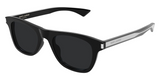 Saint Laurent Sunglasses SL879-001 51 feature black thick frames, dark lenses, subtle metal accents, and silver SAINT LAURENT and PARIS branding on the temples—a luxurious eyewear choice.