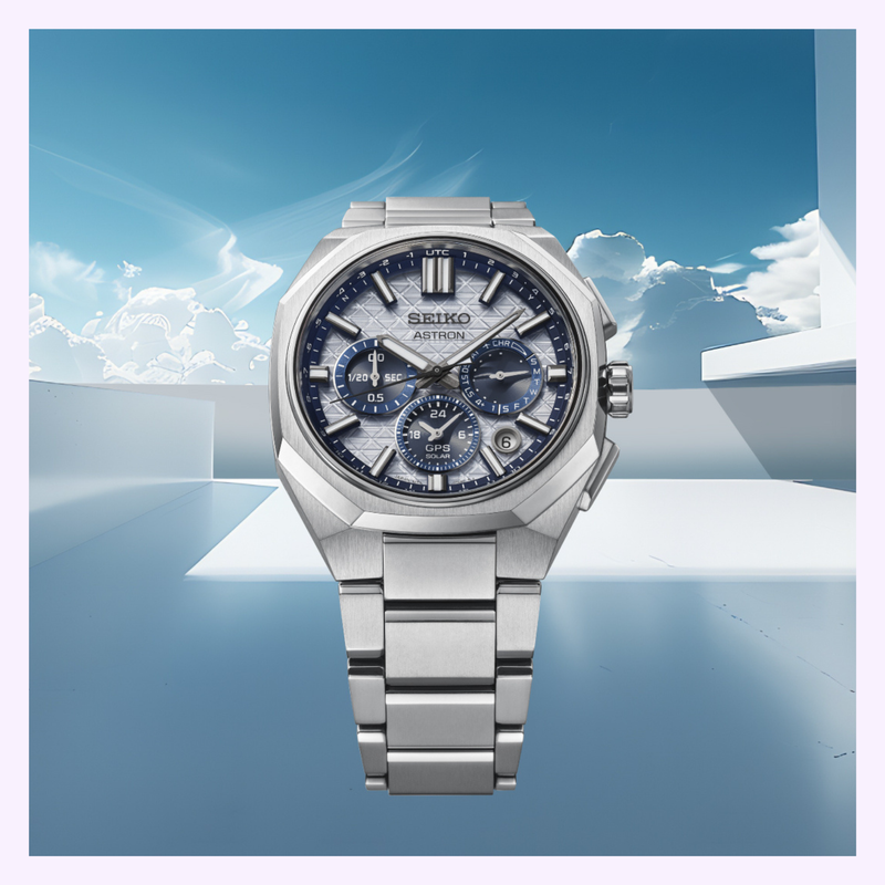 Seiko Astron HAB004 titanium case side profile showing 12.4mm thickness and super-hard coating at Lexor Miami