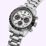 Seiko Prospex SSC961 solar chronograph side profile highlighting 13.3mm case thickness and sapphire crystal