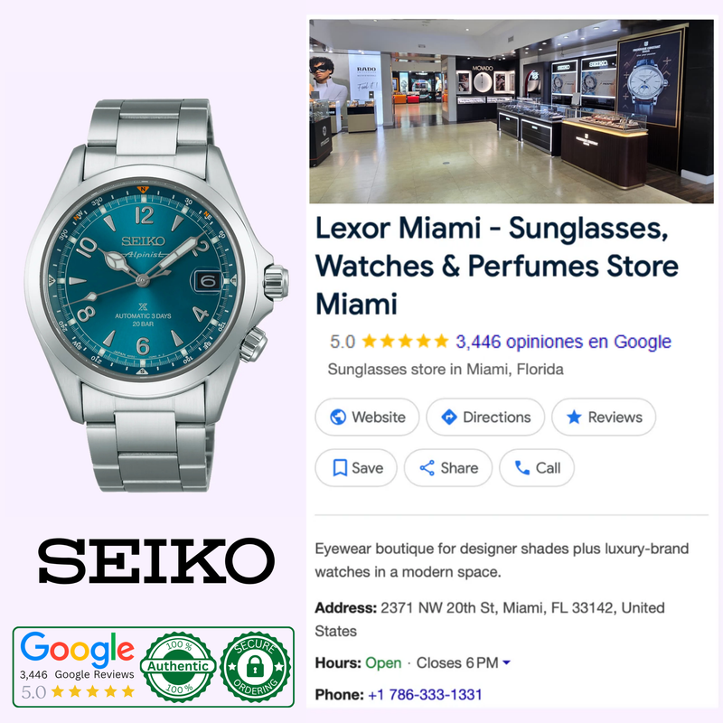 Seiko SPB503 Alpinist exhibition caseback with Cal. 6R55 automatic movement and engraved mountain emblem