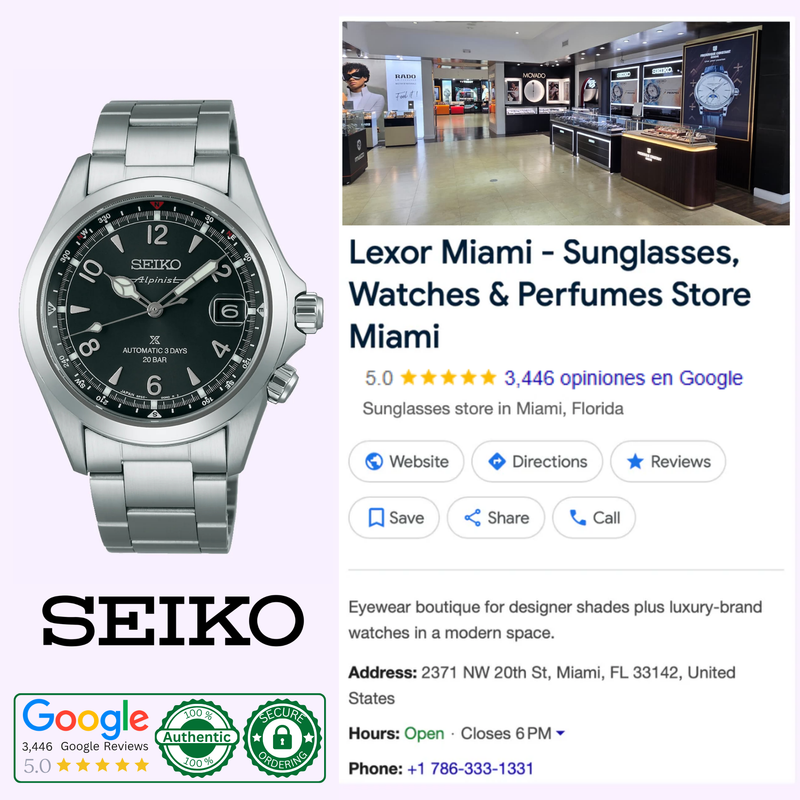 Seiko SPB505 Alpinist with original box, papers and warranty card — complete set from authorized dealer Lexor Miami