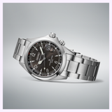 Seiko SPB505 Prospex Alpinist side profile showing 12.7mm slim case with Diashield coating and crown at 4 o'clock