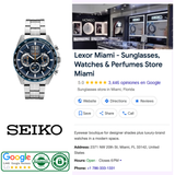 Seiko Watches SSB345 Chronograph Men Watches with a metallic link band and a dark blue motorsport-inspired face featuring three sub-dials.