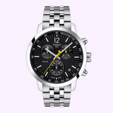 Tissot PRC 200 Chronograph mens watch black dial stainless steel bracelet T1144171105700