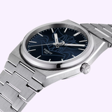 Tissot PRX UFO Robot Grendizer profile view tonneau case stainless steel

