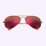 Ray-Ban RB3025 167/2K 55 Unisex Sunglasses feature brown-tinted lenses, thin metal frames, and the Ray-Ban logo on the lens. Stylish Ray-Ban sunglasses for any look. The Lexor Miami logo is shown at the top. front view
