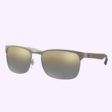 The Ray-Ban RB8319CH 9075J0 Gunmetal on Matte Gunmetal Unisex Sunglasses feature metallic frames and mirrored lenses. Displayed on a white background, the Ray-Ban logo is visible on one lens and below the product, with LEXOR MIAMI above.
