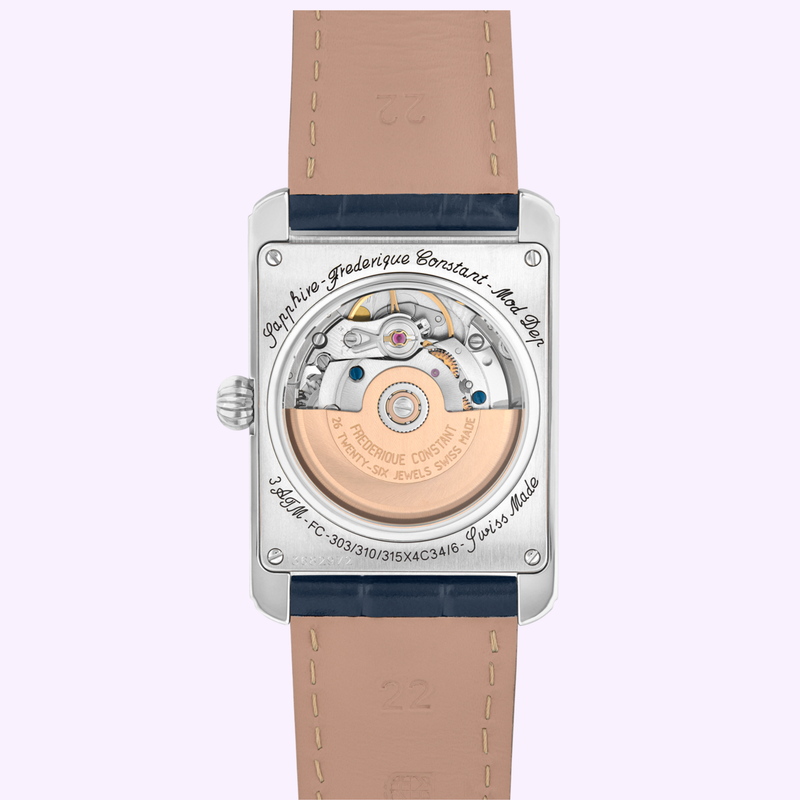 Frederique Constant Classics Carrée FC-303N4C26 automatic movement and caseback detail