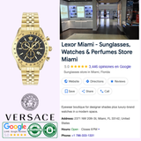 Versace Chrono Master gold luxury watch in box packaging, Lexor Miami


