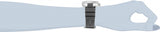 Illustration of a wrist sporting the Invicta Watches 32554 Pro Diver Men Watch with a gray silicone strap, shown from the side. The hand is partly clenched, revealing the distinct watch face design.