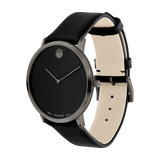 Movado 0607391 Modern 47 Black Leather Strap Men Watches