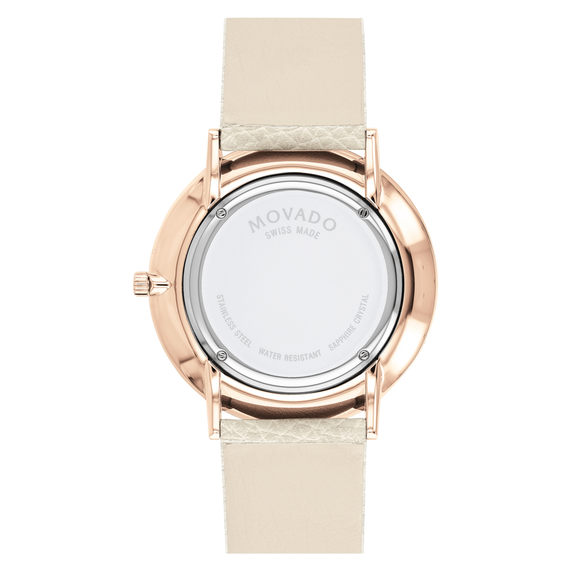 Movado 0607509 Modern 47 Beige Leather Strap Unisex Watches - Lexor Miami