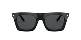 Front view of Burberry BE4318 300187 51 Camron Unisex Sunglasses in black featuring rectangular frames, dark lenses, and subtle silver accents at the corners.