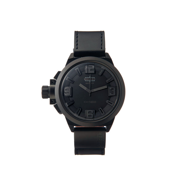 Welder  K22-906 Quartz with Black Dial Analogue Display and Black Leather Strap Men Watches Lexor Miami - Lexor Miami