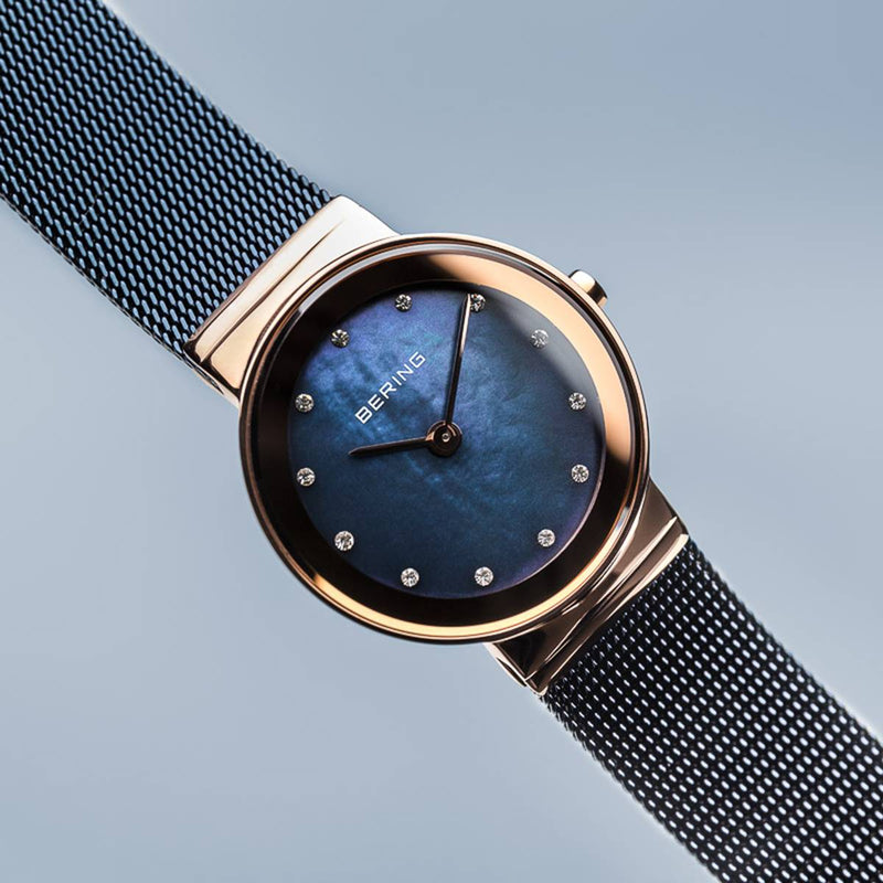 Bering 10126-367 Classic Blue Stainless Steel Mesh Strap Women Watches - Lexor Miami