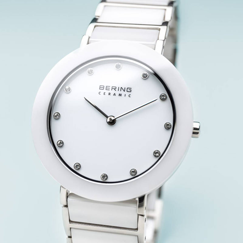 Bering 11435-754 Ceramic White Stainless Steel Strap Women Watches - Lexor Miami