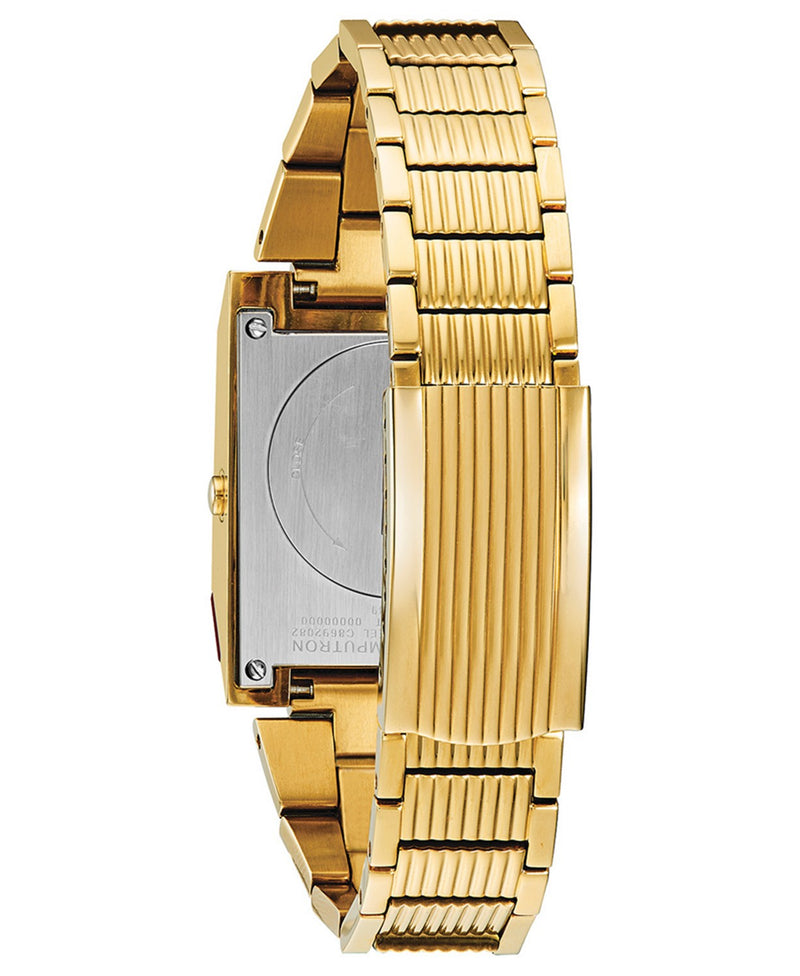 Bulova 97C1110 Digital Archive Computron Gold Stainless Steel Strap Men Watches - Lexor Miami
