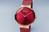 Bering 14539-363 Classic Red Stainless Steel Mesh Strap Unisex Watches - Lexor Miami