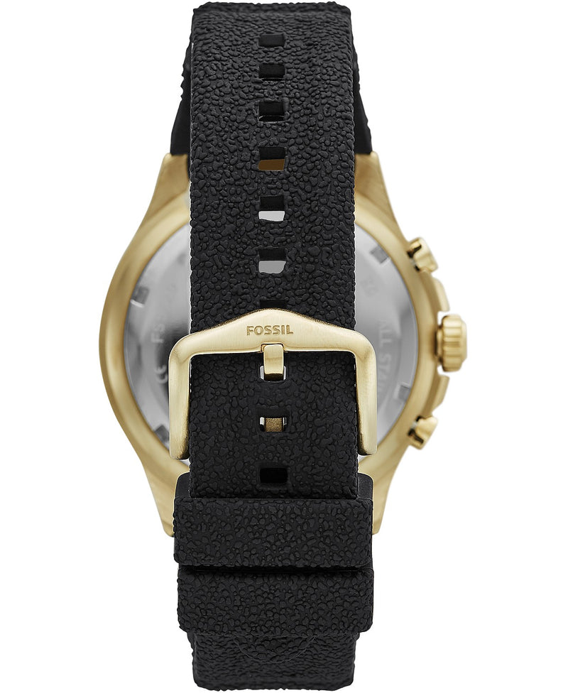 Fossil FS5729 Chronograph Fb-03 Black Textured Silicone Strap Watch - Lexor Miami