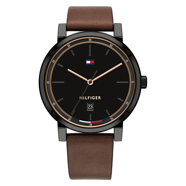 Tommy Hilfiger 1791736 Thompson Analogue Brown Leather Strap Men Watches - Lexor Miami