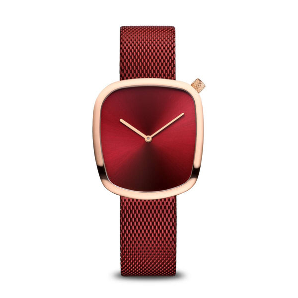 Bering 18034-363 Classic Red Stainless Steel Mesh Strap Unisex Watches - Lexor Miami