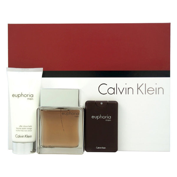 Calvin Klein Ck Euphoria  3 Pc Gift Set 3.4oz EDT Spray, 0.67oz EDT , 3.4Oz After Shave Balmfor Men Perfume - Lexor Miami