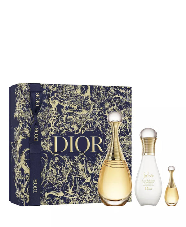 Christian Dior J'adore 3.4oz EDP + 0.17oz EDP Mini Splash + 2.5oz Beautifying Body Milk Woman