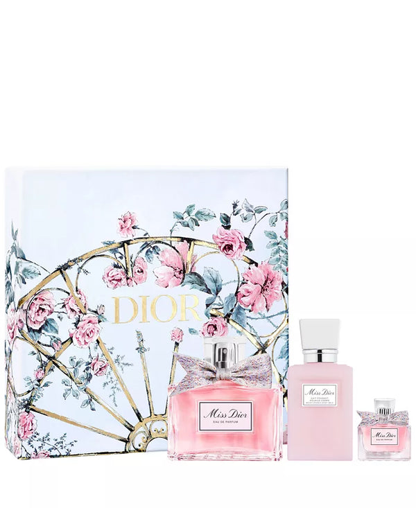 Conjunto Miss Dior de Christian Dior: Miss Dior EDP 3.4oz + Crema hidratante Miss Dior 2.5oz + Miss Dior EDP 0.17oz