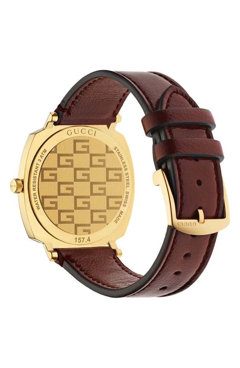 Gucci YA157411 Grip Leather Strap Watch, 38mm Women Watches Lexor Miami - Lexor Miami