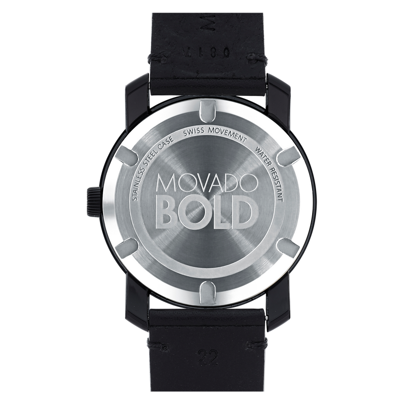 Movado 3600307 Bold TR90 Black Leather Strap Men Watches - Lexor Miami