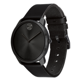 Movado 3600587 Bold Thin Black Leather Strap Men Watches