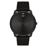 Movado 3600587 Bold Thin Black Leather Strap Men Watches