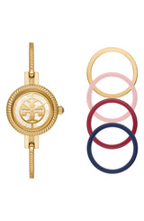 Tory Burch TBW4029 Reva Gold Stainless Steel Bangle Strap Women Watches - Lexor Miami