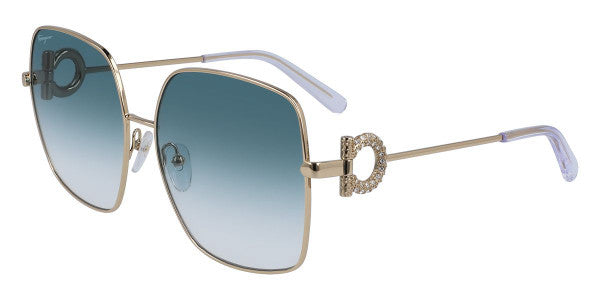 Salvatore Ferragamo Sf243Sr 741 Petrol-Gold 59 Women Sunglasses - Lexor Miami