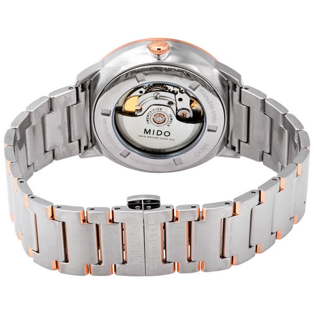 Mido M0216262203100 Commander 42mm Two Tone Steel Bracelet Steel Case Automatic Analog Men Watches Lexor Miami - Lexor Miami