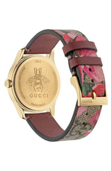 Gucci YA1264038A G-Timeless Floral Print GG Canvas Strap, 38mm Women Watches Lexor Miami - Lexor Miami