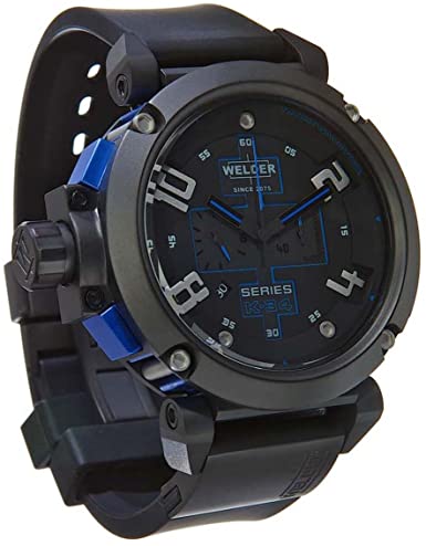 Welder K34-2002 by U-Boat K34 Chronograph Black Steel Rubber Strap Calendar Men Watches Lexor Miami - Lexor Miami