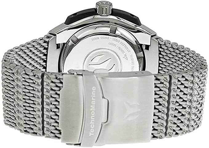 ThechnoMarine 513005 Black Reef Stainless Steel Black Dial Red Accents Men Watches Lexor Miami - Lexor Miami