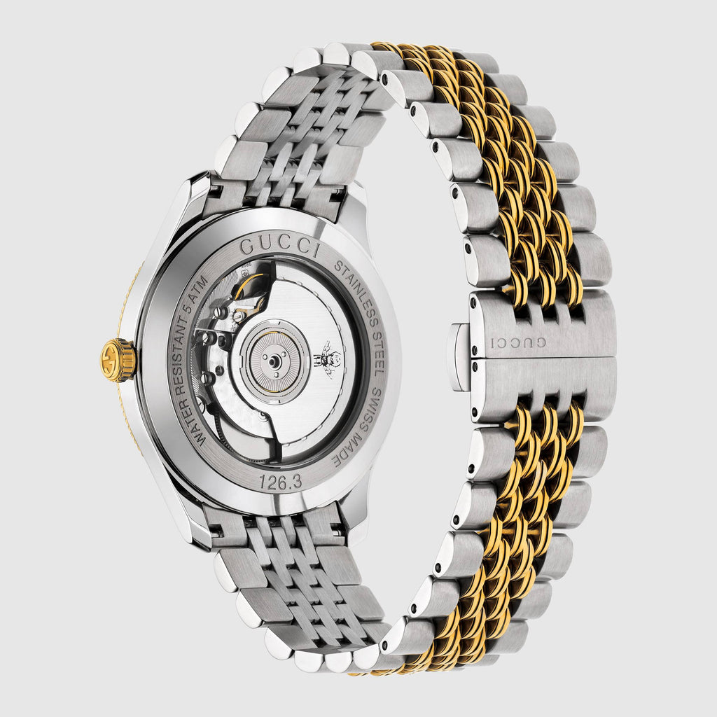 Gucci YA126356 G-Timeless Automatic Stainless Steel 2 Tone Strap